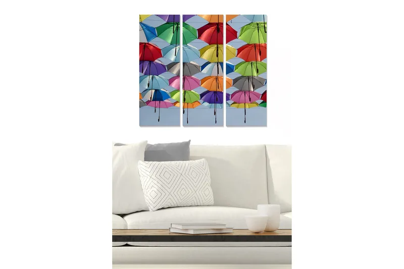 Canvastaulu Scenic 3-pak Monivärinen, 20x50 cm