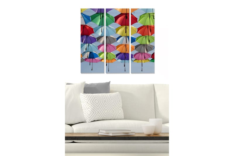 Canvastaulu Scenic 3-pak Monivärinen, 20x50 cm