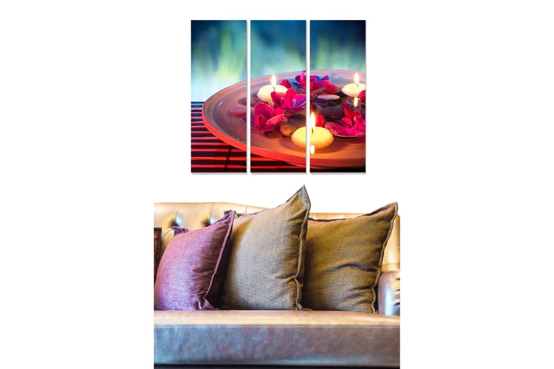 Canvastaulu Scenic 3-pak Monivärinen, 20x50 cm