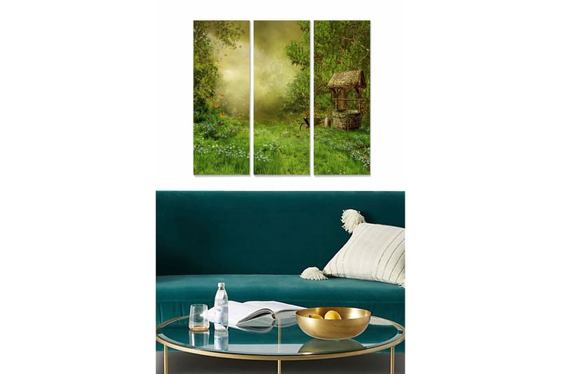 Canvastaulu Scenic 3-pak Monivärinen, 20x50 cm