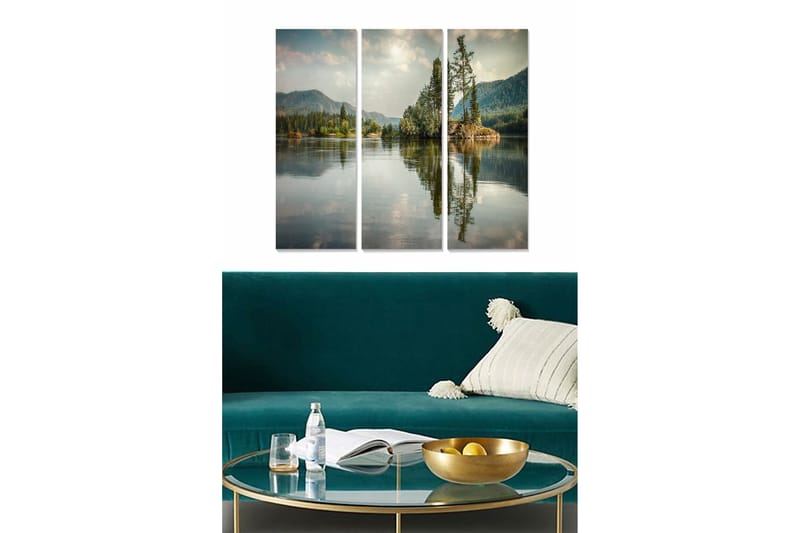 Canvastaulu Scenic 3-pak Monivärinen, 20x50 cm