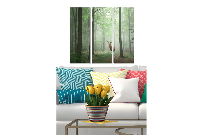 Canvastaulu Scenic 3-pak Monivärinen, 20x50 cm