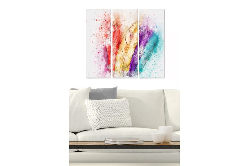 Canvastaulu Scenic 3-pak Monivärinen, 20x50 cm