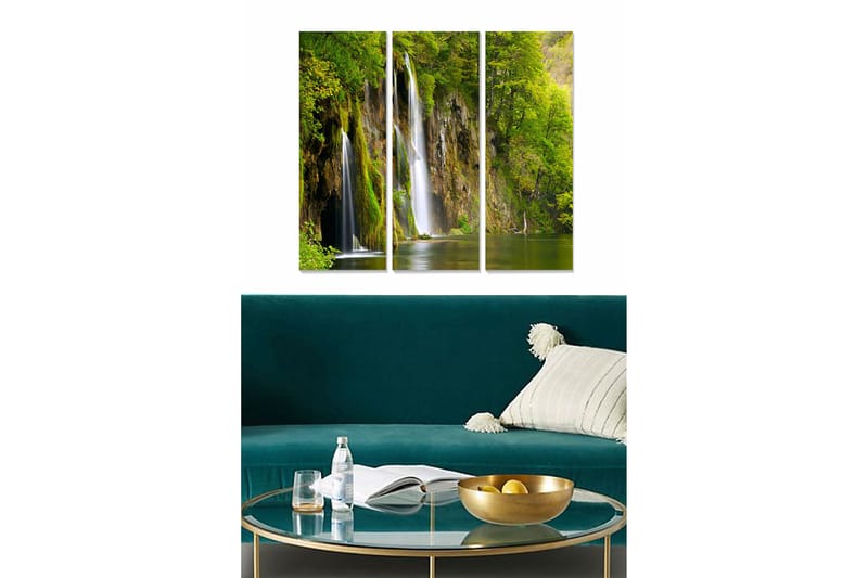 Canvastaulu Scenic 3-pak Monivärinen, 20x50 cm