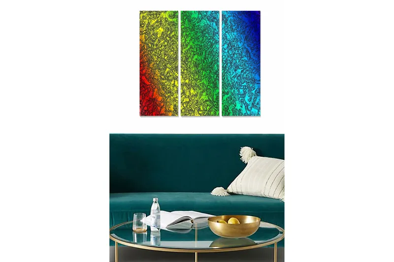 Canvastaulu Scenic 3-pak Monivärinen, 20x50 cm