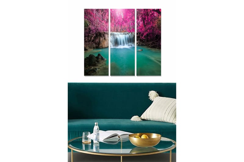 Canvastaulu Scenic 3-pak Monivärinen, 20x50 cm