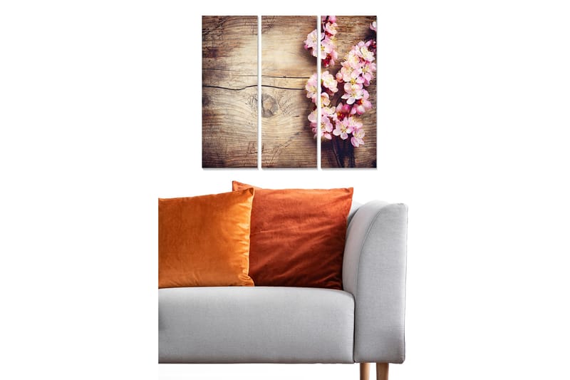 Canvastaulu Scenic 3-pak Monivärinen, 20x50 cm