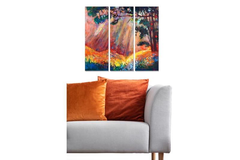 Canvastaulu Scenic 3-pak Monivärinen, 20x50 cm