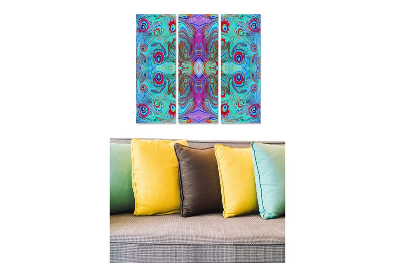 Canvastaulu Scenic 3-pak Monivärinen, 20x50 cm