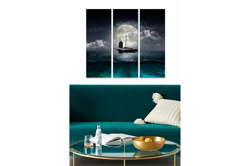 Canvastaulu Scenic 3-pak Monivärinen, 20x50 cm