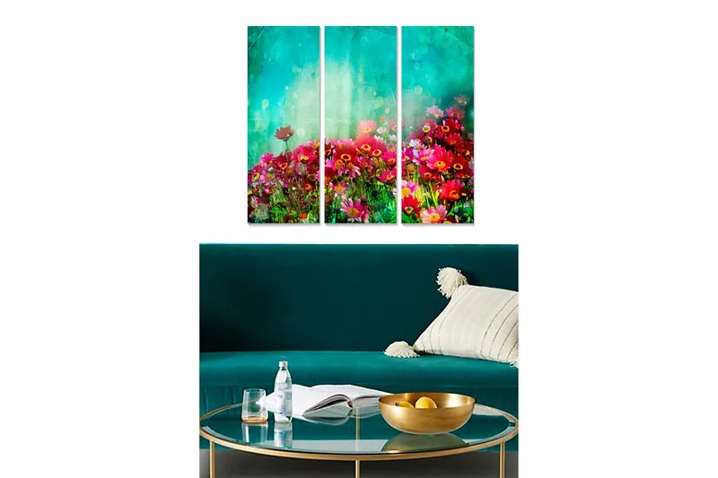 Canvastaulu Scenic 3-pak Monivärinen, 20x50 cm