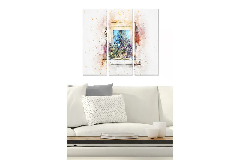 Canvastaulu Scenic 3-pak Monivärinen, 20x50 cm