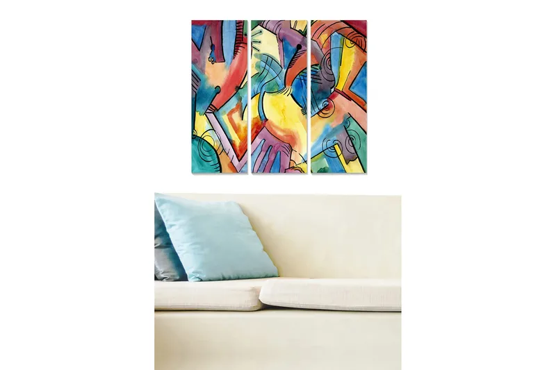 Canvastaulu Scenic 3-pak Monivärinen, 20x50 cm