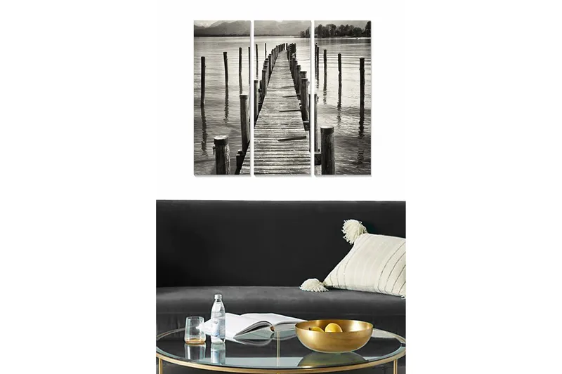 Canvastaulu Scenic 3-pak Monivärinen, 20x50 cm