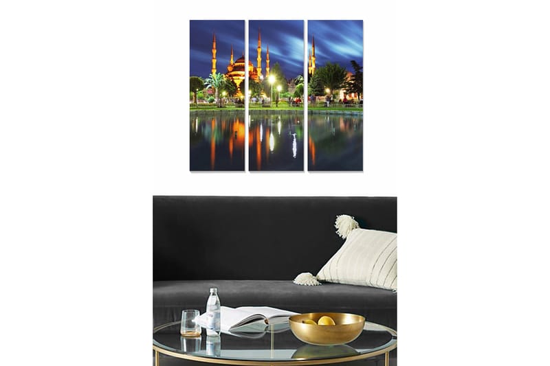 Canvastaulu Scenic 3-pak Monivärinen, 20x50 cm