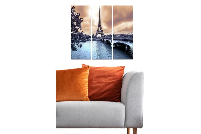 Canvastaulu Scenic 3-pak Monivärinen, 20x50 cm