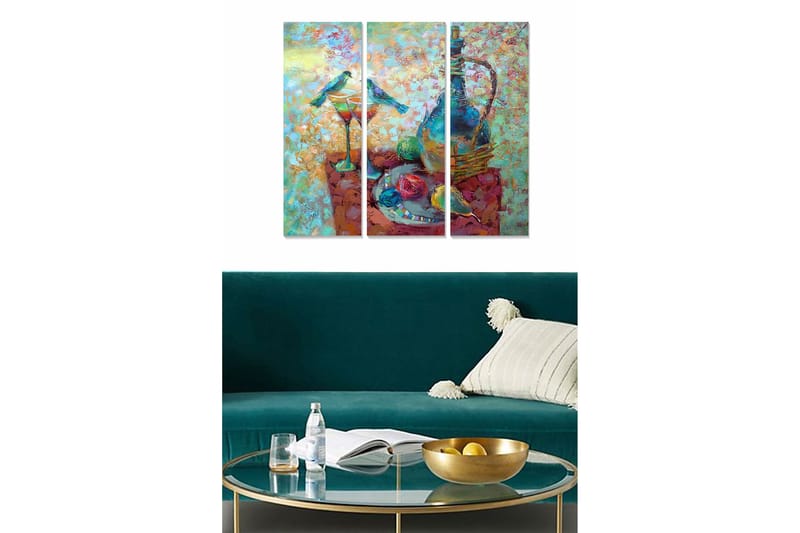 Canvastaulu Scenic 3-pak Monivärinen, 20x50 cm