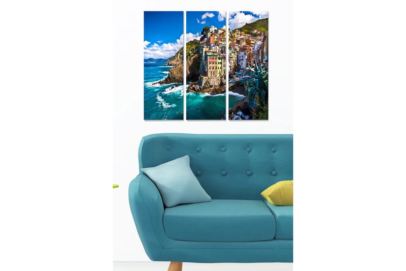 Canvastaulu Scenic 3-pak Monivärinen, 20x50 cm