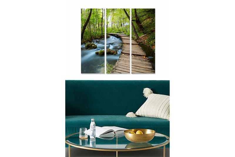 Canvastaulu Scenic 3-pak Monivärinen, 20x50 cm