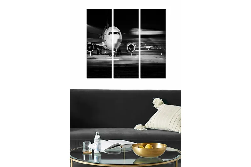 Canvastaulu Transportation 3-pak Monivärinen, 20x50 cm