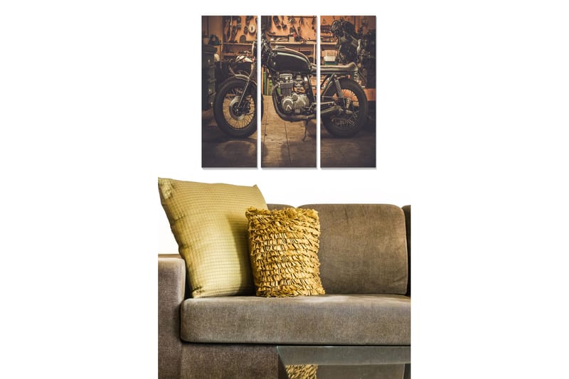 Canvastaulu Vehicle 3-pak Monivärinen, 20x50 cm