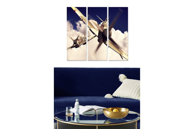 Canvastaulu Vehicle 3-pak Monivärinen, 20x50 cm