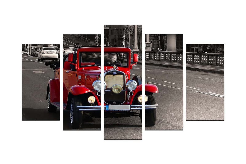 Canvastaulu Vehicles 5-pak Monivärinen - 20x60 cm - Sisustustuotteet - Seinäkoristeet
