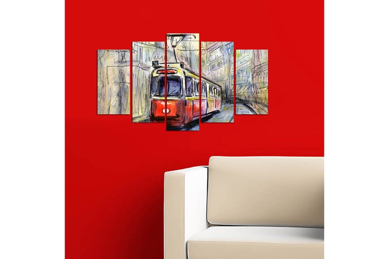Canvastaulu Vehicles 5-pak Monivärinen - 20x60 cm - Sisustustuotteet - Seinäkoristeet