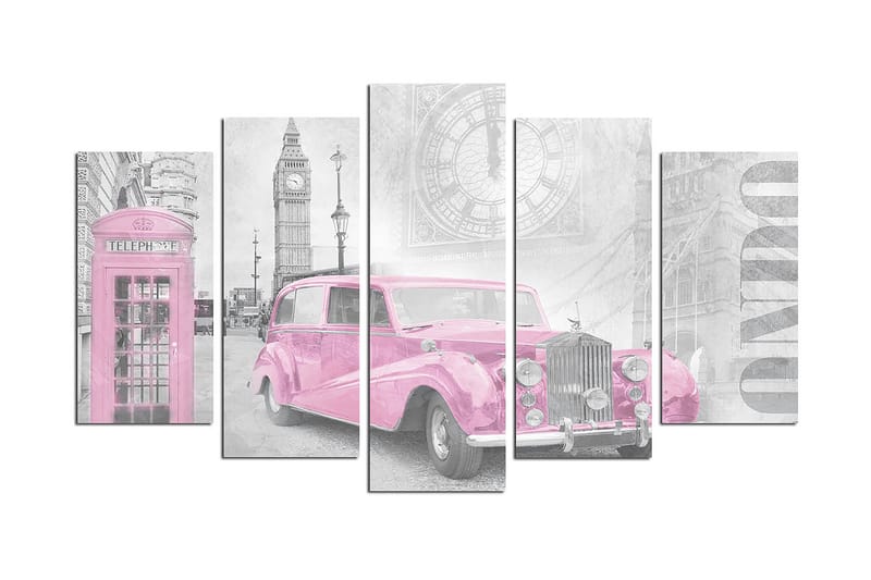 Canvastaulu Vehicles 5-pak Monivärinen - 20x60 cm - Sisustustuotteet - Seinäkoristeet