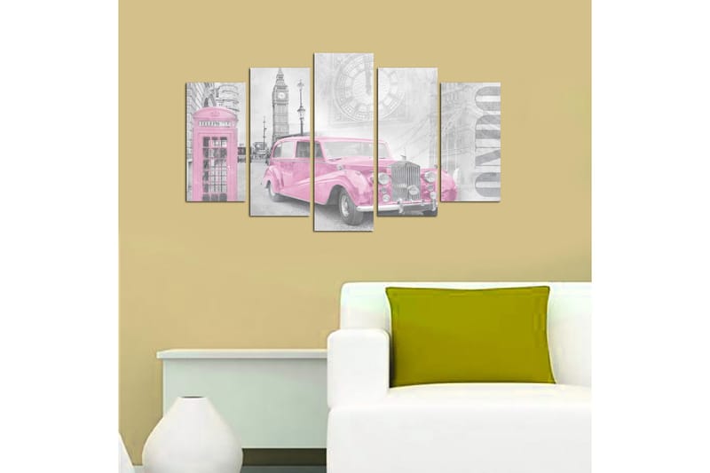 Canvastaulu Vehicles 5-pak Monivärinen - 20x60 cm - Sisustustuotteet - Seinäkoristeet