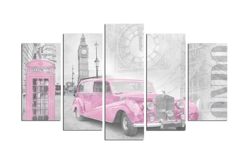 Canvastaulu Vehicles 5-pak Monivärinen, 20x60 cm