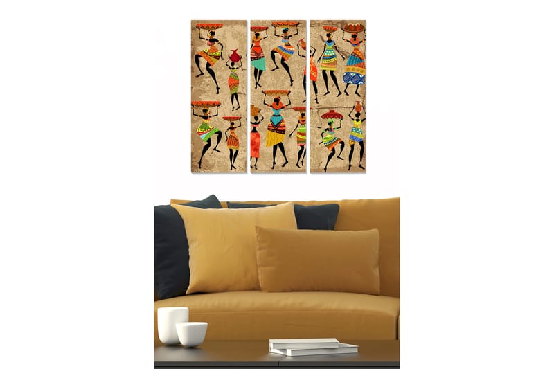 Canvastaulu World Culture 3-pak Monivärinen - 20x50 cm - Sisustustuotteet - Seinäkoristeet