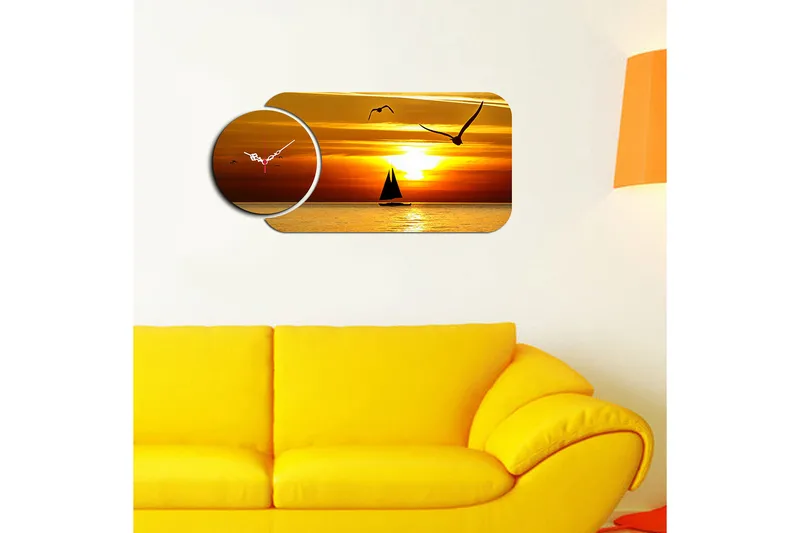 Decoratiivinen MDF-Kello (2 osaa) 68x32 - Sisustustuotteet - Seinäkoristeet - Kellot