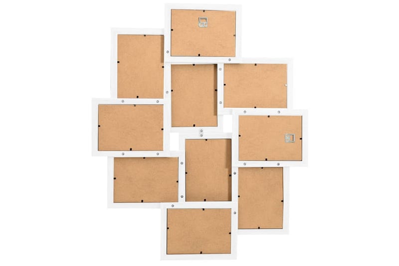 Kollaasi valokuvakehys 10x(10x15 cm) kuville valkoinen MDF - Valkoinen - Sisustustuotteet - Seinäkoristeet - Kehykset - Kollaasikehys