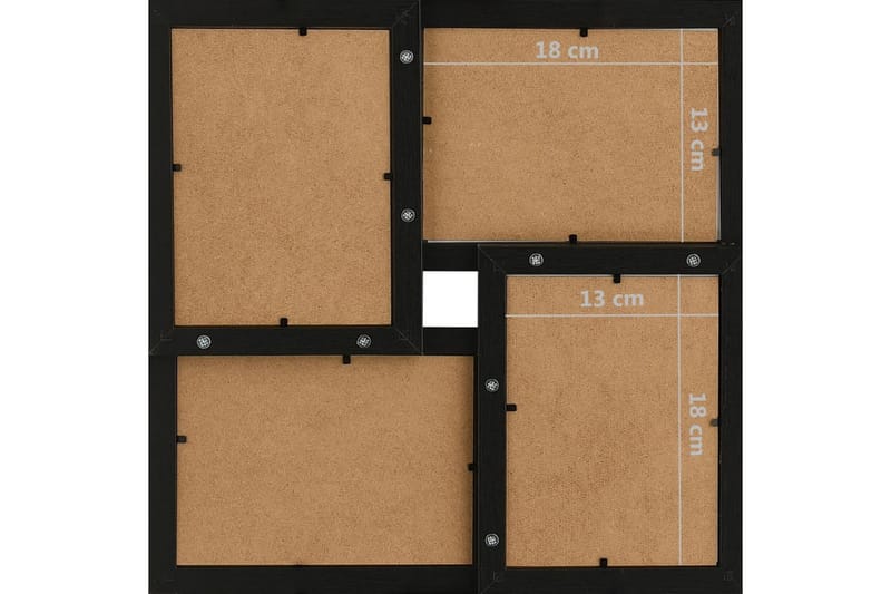 Kollaasi valokuvakehys 24x(13x18 cm) kuville musta MDF - Musta - Kollaasikehys