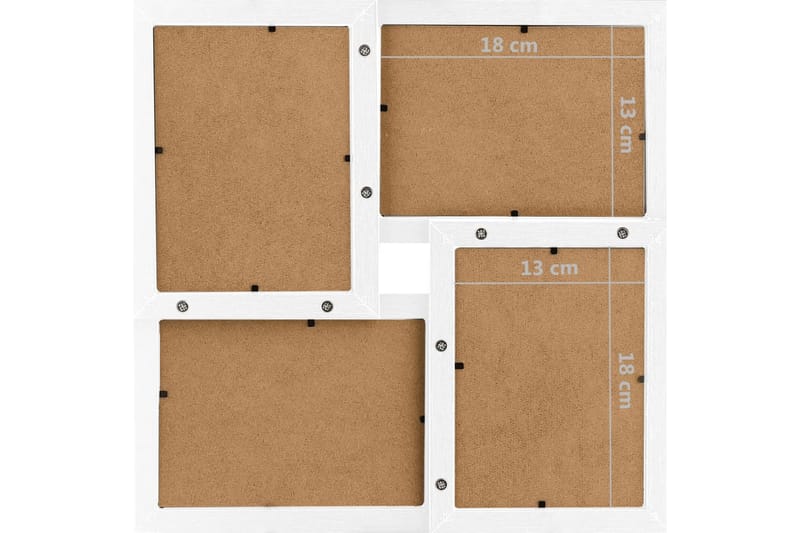 Kollaasi valokuvakehys 24x(13x18 cm) kuville valkoinen MDF - Valkoinen - Sisustustuotteet - Seinäkoristeet - Kehykset - Kollaasikehys
