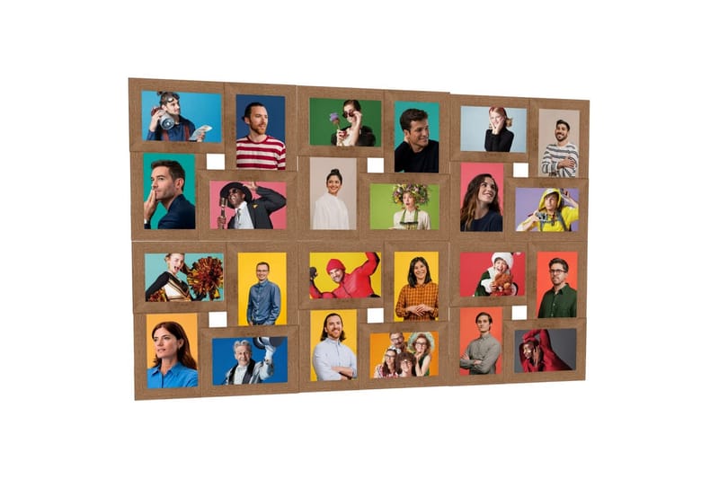 Kollaasi valokuvakehys 24x(13x18 cm - Ruskea - Sisustustuotteet - Seinäkoristeet - Kehykset - Kollaasikehys