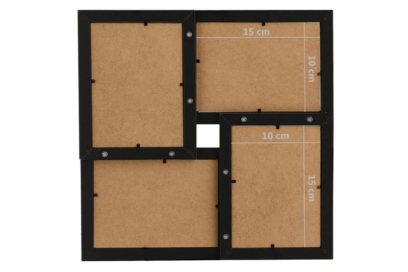 Kollaasi valokuvakehys 4x(10x15 cm) kuville musta MDF - Musta - Sisustustuotteet - Seinäkoristeet - Kehykset - Valokuvakehys