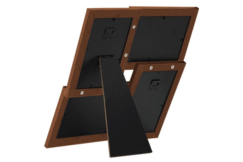 Kollaasi valokuvakehys 4x(10x15 cm) kuville tummanruskea MDF - Ruskea - Sisustustuotteet - Seinäkoristeet - Kehykset - Valokuvakehys