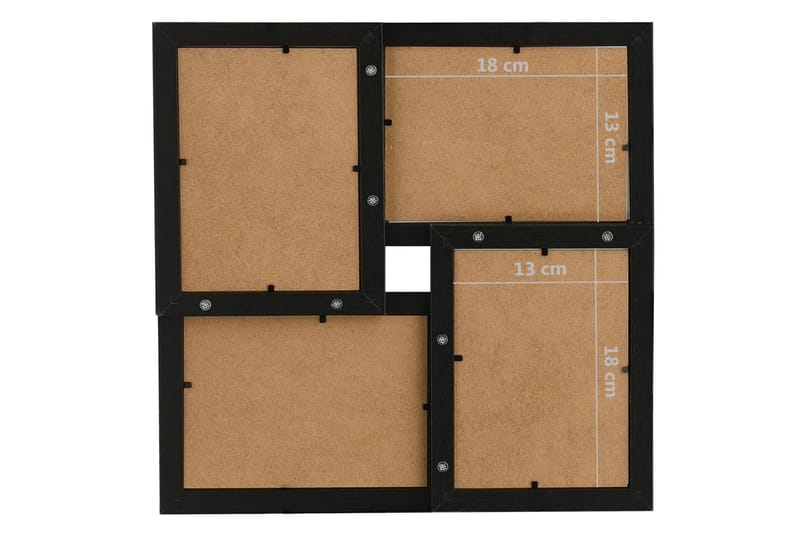 Kollaasi valokuvakehys 4x(13x18 cm) kuvalle musta MDF - Musta - Sisustustuotteet - Seinäkoristeet - Kehykset - Valokuvakehys