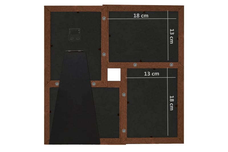 Kollaasi valokuvakehys 4x(13x18 cm) kuville tummanruskea MDF - Ruskea - Sisustustuotteet - Seinäkoristeet - Kehykset - Valokuvakehys