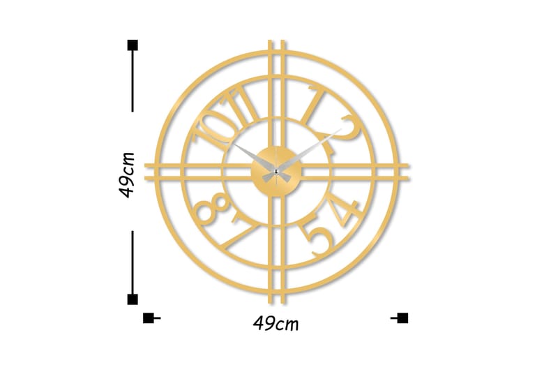 Koriste Seinäkello - Kulta - Kellot