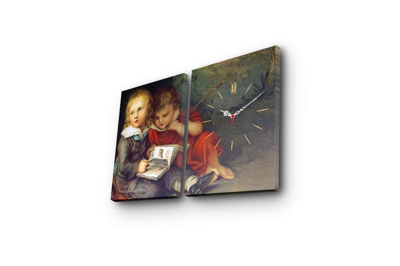 Koristeellinen Canvas Seinäkello (2 kpl) - Sisustustuotteet - Seinäkoristeet - Kellot