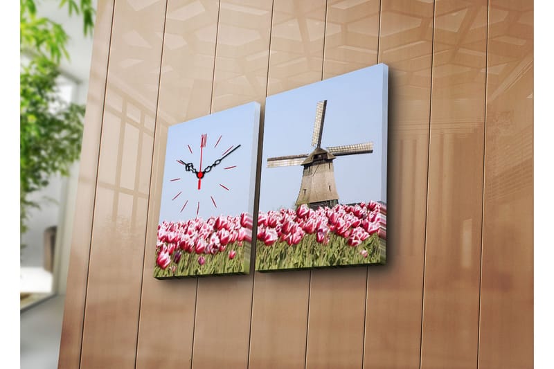 Koristeellinen Canvas Seinäkello (2 kpl) - Sisustustuotteet - Seinäkoristeet - Kellot