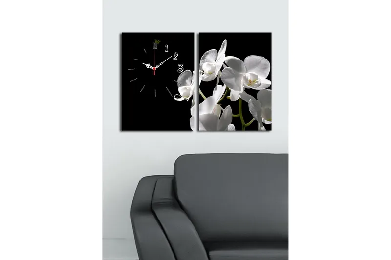 Koristeellinen Canvas Seinäkello (2 kpl) - Sisustustuotteet - Seinäkoristeet - Kellot