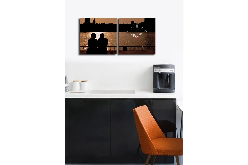 Koristeellinen Canvas Seinäkello (2 kpl) - Sisustustuotteet - Seinäkoristeet - Kellot