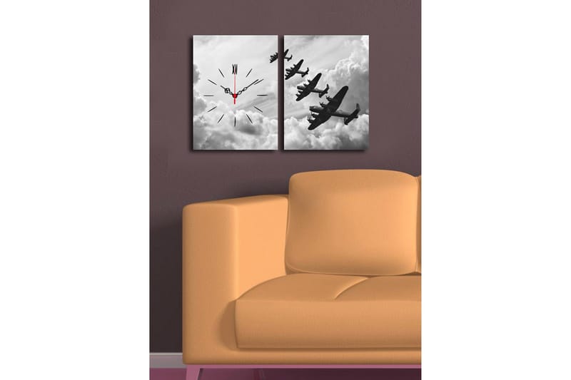 Koristeellinen Canvas Seinäkello (2 kpl) - Sisustustuotteet - Seinäkoristeet - Kellot