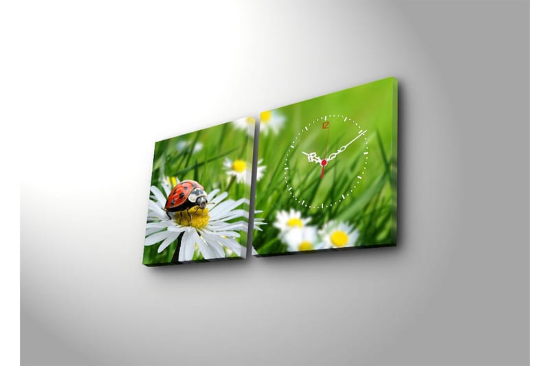 Koristeellinen Canvas Seinäkello (2 kpl) - Sisustustuotteet - Seinäkoristeet - Kellot