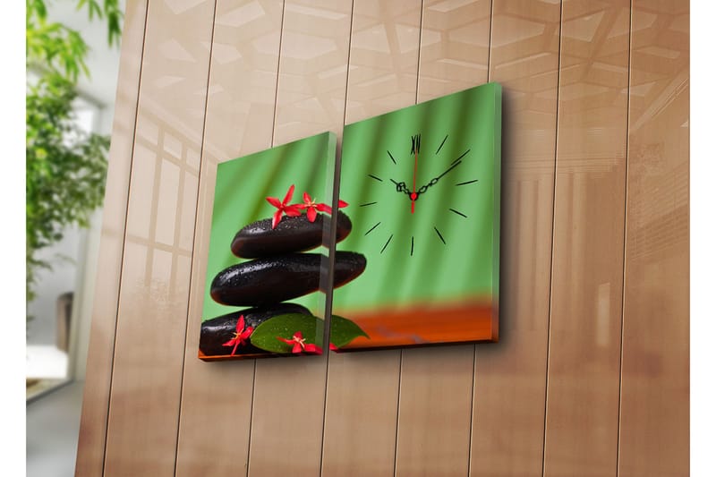 Koristeellinen Canvas Seinäkello (2 kpl) - Sisustustuotteet - Seinäkoristeet - Kellot
