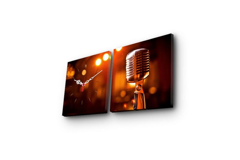 Koristeellinen Canvas Seinäkello (2 kpl) - Sisustustuotteet - Seinäkoristeet - Kellot